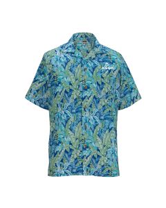Edwards - Leaf Print Cotton Blend Camp Shirt